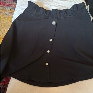 Black Button-Front Women's Skirt